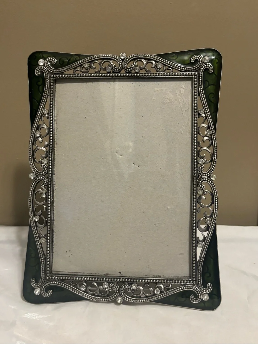 Decorative Green and Silver Ornate Picture Frame - Home Accents